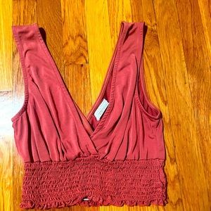 Urban Outfitters Textured Surplice Crop Top